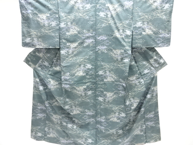 JAPANESE KIMONO / DORO OSHIMA TSUMUGI (5 maruki) / WOVEN SCENERY 